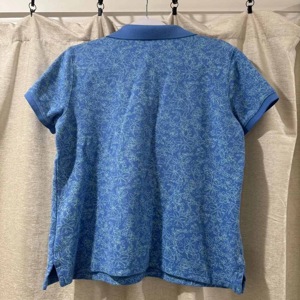 L.L. Bean Floral Cotton Polo – Women’s Medium – 100% Cotton - Picture 7 of 8